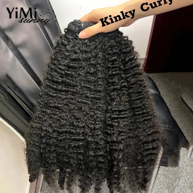Burmese Kinky Curly Human Hair Weft Remy Mongolian Human Hair Bundles For Women Wholesale 3pcs Curl Extension Full Head Yimisunny