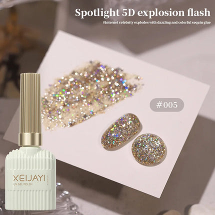 10 Colors Holographic Glitter Gel Nail Polish Spring Color Sparkling Sequins Soak Off Uv Led Varnish Nail Art Diy
