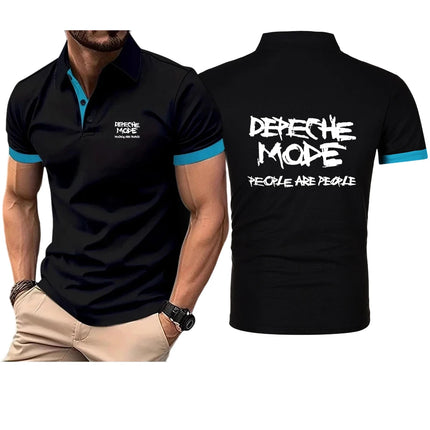 2025 Depeche Mode Print Men's New Summer Hot Sale Fashion Cotton Breathable Polos Shirt Casual Solid Color Slim Fit Top