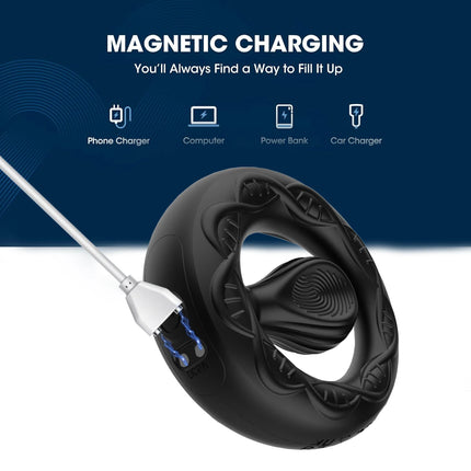 Vibrating Cock Ring with Flexible Bulb Clitoral Stimulator Penis Ring Vibrator with 9 Vibration Modes Male Adult Sex Toys