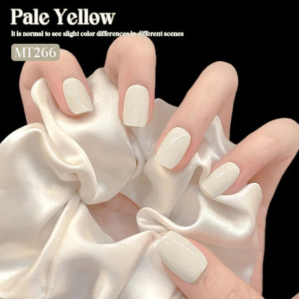 7ml Pale Yellow Gel Nail Polish HEMA TPO Free Semi Permanent Soak Off UV LED Gel Varnish Nail Art Decorations DIY Nail Supplies