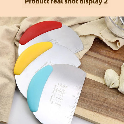 1PC Stainless Steel Cutting Blade Baking Flour Cutting Tape, Graduated Cutting Strip, Rolling Sugar Scraper Baking Tool.