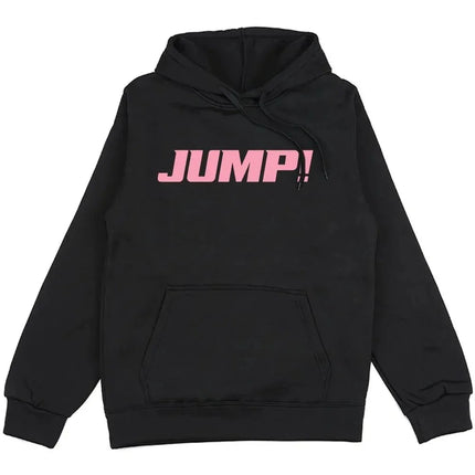 Black and Pink Jump Single Hoodies Korean Girls Band Fashion Sweatshirts Fashion Casual HipHop Sweatshirt Harajuku Unisex