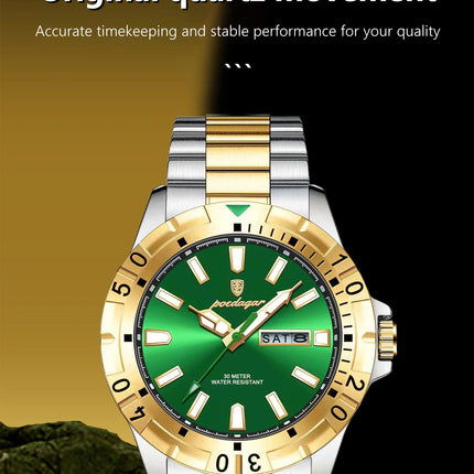 POEDAGAR Luxury Quartz Man Watch Waterproof Luminous Date Week Men Watch Military Stainless Steel Men's Watches Sport Male Clock