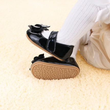 Casual Cute Rhinestone Bowknot Decor Mary Jane Shoes For Baby Girls, Lightweight Non-slip Walking Shoes For Spring And Autumn
