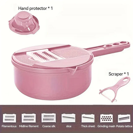 9-In-1 Multifunctional Vegetable Chopper Radish Carrot And Potato Chopper Manual Shredding And Slicing Machine  Kitchen Tool