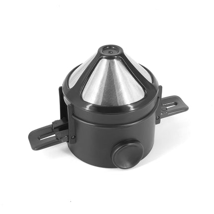 Folding Portable Hand Brewed Coffee Dripper Cone, for Drip Coffee and Tea with Stainless Steel Holder, No Filter Paper Ultra Fin