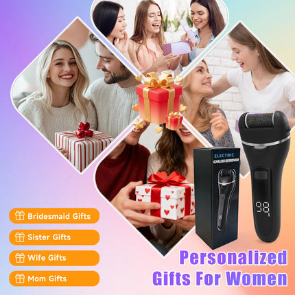 Professional Electric Callus Remover Pedicure Machine Rechargeable Foot File Grinder with 3 Scrubbing Heads for Dead Skin Remova