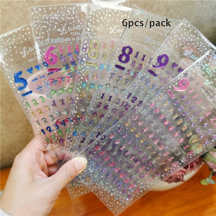 SKYSONIC Number & Letter Series Full Set Journal Stickers Decor Scrapbooking Materials Stationery Postcards Sticker Suppli