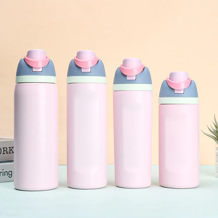 16/19/24/32oz Thermos Cup Fruit Mug Kids Straw Cup Vacuum Flasks Stainless Steel Travel Thermal Water Bottles