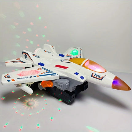 2 in 1 Transformed Tank Robot Toy with Music & Lights Electric Universal Driving Car Fighter Birthday Halloween Gift for Boys