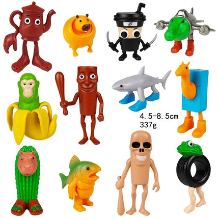 Tungtungtung Shanhaijing Wooden Stick Man Shark Model Funny Doll Action Figures Decorations PVC Toys Collectible Kid Boy Gifts