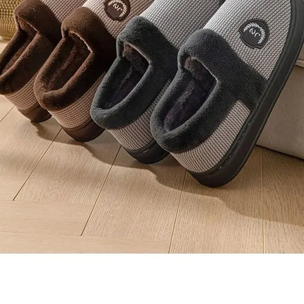 2023 New Winter Fleece-lined Cotton Slippers For Men Women Home Use Non-slip Thick Bottom Indoor Outdoor Wear Couples Warm