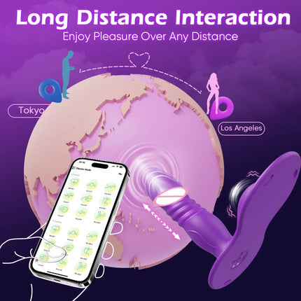 Wireless APP Wearable Thrusting G-Spot Vibrator for Women Female Clitoris Stimulator Telescopic Vibrating Anal Adult Sex Toys