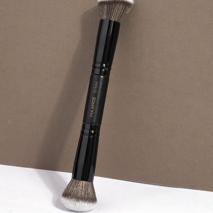 MAANGE Double Head Makeup Brushes 2 In 1 Flat/Angled Foundation Concealer Contour Brush for Blending Loose Powder Liquid Cream