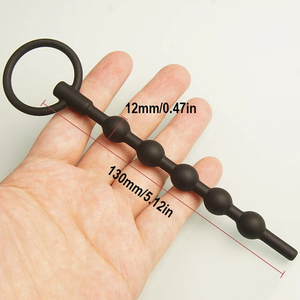 Hollow Silicone Urethra Catheter Dilator,Beaded Penis Plug Urethral Stimulator Catheter Sounding,Sex Toys for Men