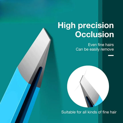 Stainless Steel Slanted Mouth Eyebrow Tweezers Colorful Hair Beauty Fine Hairs Puller Eye Brow Clips Beard Removal Makeup Tools