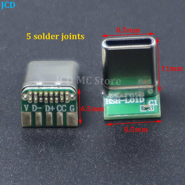 2/5/10PCS USB 3.1 Type C Vertical Patch Board 16pin 2/4/5 Welding Wire Data Band PCB USB Board Male Head 16P Usb C OTG Connector