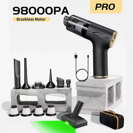 CENRR 98000PA Mini Car Vacuum Cleaner Cordless Powerful Wireless Car Cleaner HandHeld  Air Gun Portable Vacuum Cleaner