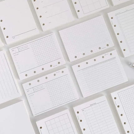 50Sheets M5 A8 Loose-Leaf Notebook Refill Paper 5-hole Line Grid Inner Refill Binder Paper Pages Daily Monthly Weekly Agenda