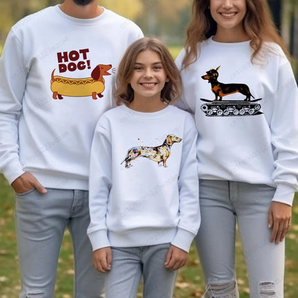 Girls Sweatshirts Kids Boys Dachshund Teckel Funny Cute Dog Animal Printed Hoodies Child Clothing Autumn Long Sleeve Clothes