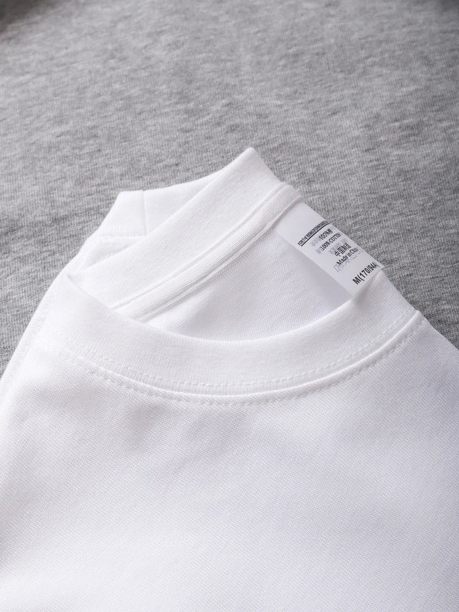 9.9oz 280gsm High Qualtity Oversized Heavy T-shirt for Men Short Sleeve Tee Cotton Solid Color Trend Leisure Green White Black