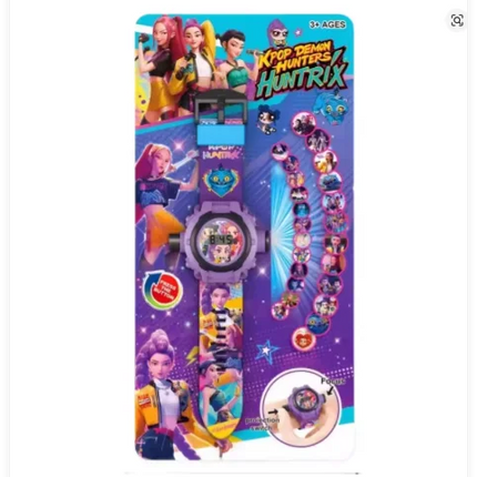 New Anime Gilrs Lumi Mila Zoi Kpop Theme Projection Watch 24 Images Digital Electronic Wristwatch Multifunctional Toy Watch Gift