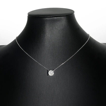 Smyoue White Gold Plated 1-10CT Moissanite Necklace for Women Classic Four Claws Pendant Wedding Jewelry 925 Sterling Silver