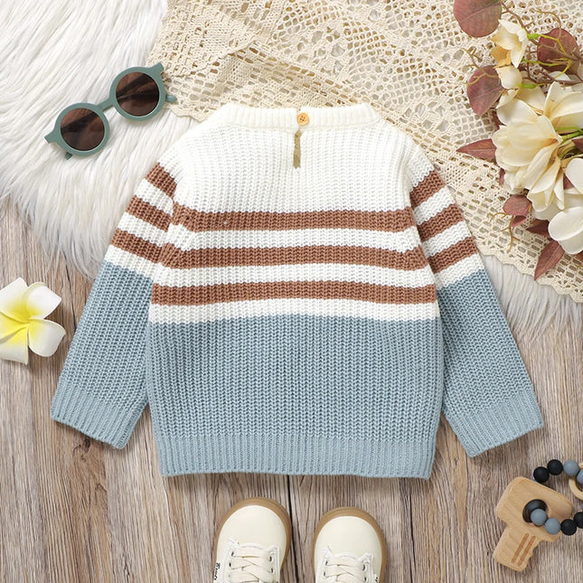 Baby Girls Knitted Sweaters Autumn Casual Round Neck Long Sleeve Newborn Infant Boys Pullovers Jumpers 1-3Y Toddler Knitwear Top