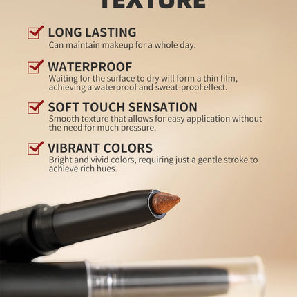 YOUNG VISION 12 Color Eyeshadow Stick Waterproof  Pearl Shimmer cream formula easy to color fine and smooth Woman makeup