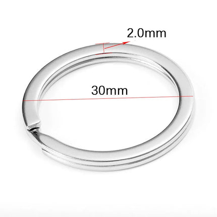 20pcs Stainless Steel Key Rings 20/25/28/30/35mm Round Flat Line Split Rings Keyring for Jewelry Making Keychain DIY Findings