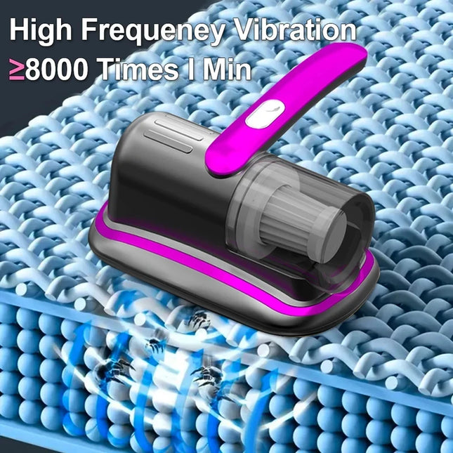 Wireless Handheld Mattress Vacuum Cleaner with UV-C Light HEPA Filter and Ultrasonic Vibration 12KPa for Bed Sofa Car Seat Carpet
