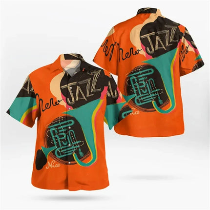 Fashion Men's Hawaiian Shirt Male Casual Colorful Printed Beach Aloha Shirts Short Sleeve Oversized Camisa Hawai Hombre Clothing