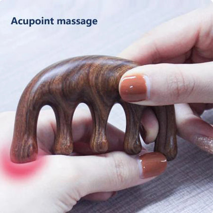 Massage Comb Blood Circulation Green Wood Sandalwood Comb Scalp Meridian Relax Anti-static Styling Tool Salon Supply Hair Brush