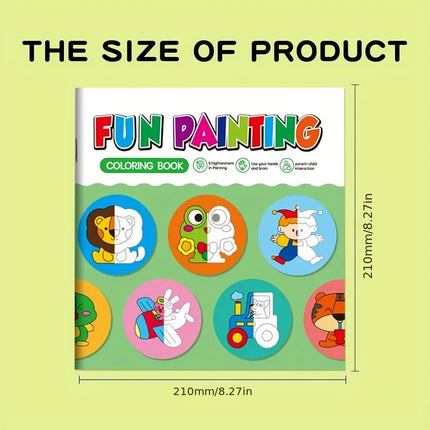 32 Pages Coloring Graffiti Drawing Book, Fun Symmetrical Drawing Book, Interesting Children's Half Coloring Book