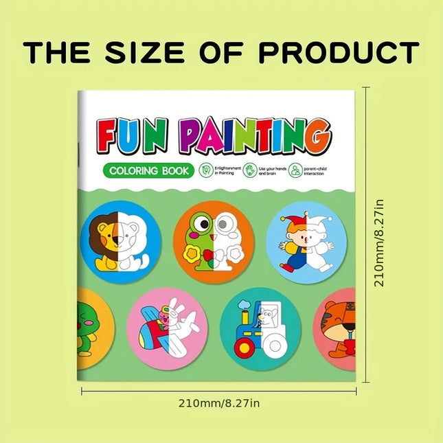 32 Pages Coloring Graffiti Drawing Book, Fun Symmetrical Drawing Book, Interesting Children's Half Coloring Book