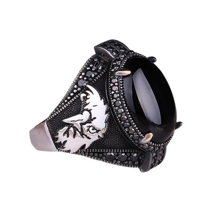 2024 New Creative Cat's Eye Alloy Casting Rings for Men Tiktok Europe and America Gothic Rock All-around Eyeball Simple Jewelry