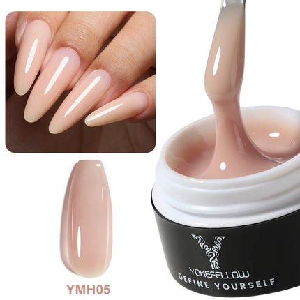 NEW YOKEFELLOW Builder Gel Nail Polish 15g Jelly Blue Hard Gel HEMA TPO Free Extension Gel Colorful Builer Varnish For Nail DIY