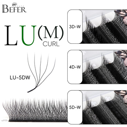Befer Beauty LU M L Curl Eyelash Extensions W Shaped Eyelashes Cilios 3D 4D 5D High Quality Technologic Fiber Lashes Extension