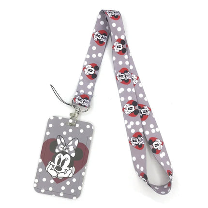 Mickey mouse Neck Keychain Necklace Webbings Ribbons Anime Cartoon Neck Strap Lanyard ID badge Holder Keychain Lanyards kids