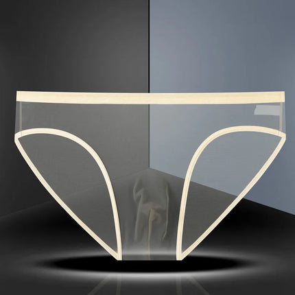 1-2 Pcs Sexy Full Transparent Men's Mesh Underwear Ultra-thin Breathable Ice Silk Seamless Briefs Erotic Male Underpants