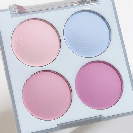 Korean four-color blush,ice cream color,low-saturation pink/blue/purple,naturally brightening & contouring,perfect holiday gift