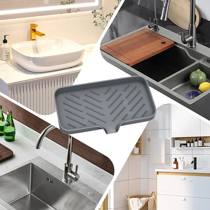 Kitchen Sink Sponge Holder Silicone Soap Dish Bar Soap Holder Self Draining Anti-slip Storage Rack Bathroom Supplies