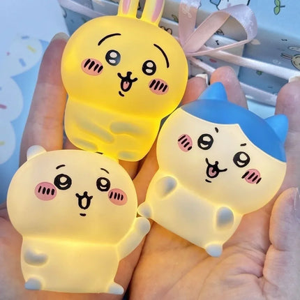 Chiikawa Anime LED Night Light  Hachiware  Usagi Rabbit Lamp Bedroom Desktop Decor Birthday Gift for Children Best Gift Toy
