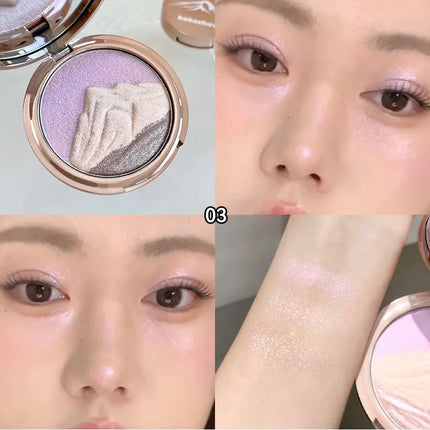 Diamond flash high-gloss powder, three-dimensional luster, natural water glow, one count brightens the entire face