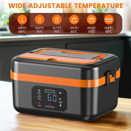 Portable Rechargeable Wireless Heating Lunch Box Large Capacity Water-Free Bento Box for Students And Office Workers  8000mAh