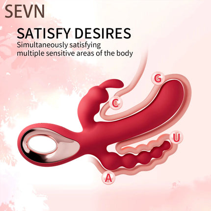 3-in-1 Dildo Rabbit Vibrator for Women G-Spot Orgasm Masturbator Anal Plug Clitoris Stimulator Female Masturbation Sex Toys 18+