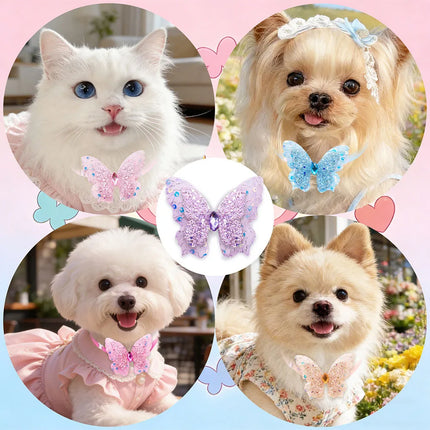 50PCS Dog Bowties Spring Summer Adjustable Pet Collars For Dogs Bow Ties Butterfly Small Puppy Bowknots Fashion Pet Supplies