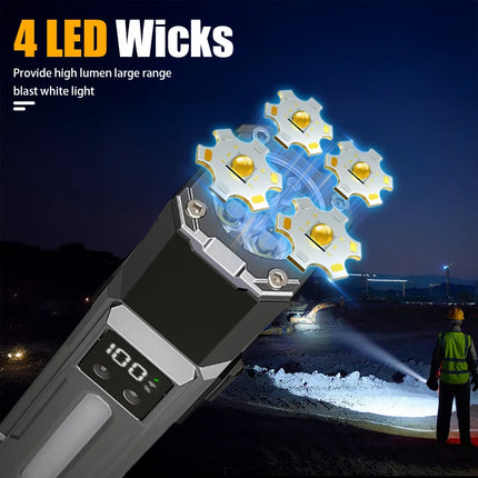 Portable LED Handheld RGB Flashlight Rechargeable EDC Pocket Clip Light with Magnet Waterproof Outdoor Camping Fishing Torch