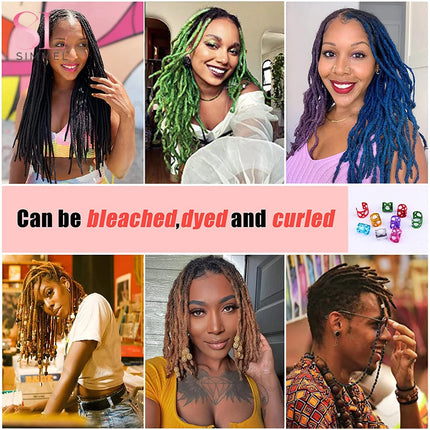 Dreadlocks Extensions Human Hair #27 Color 0.4 0.6 cm Handmade Crochet Braid Loc Extensions Dread Extension Dreadlocks 6-24 Inch